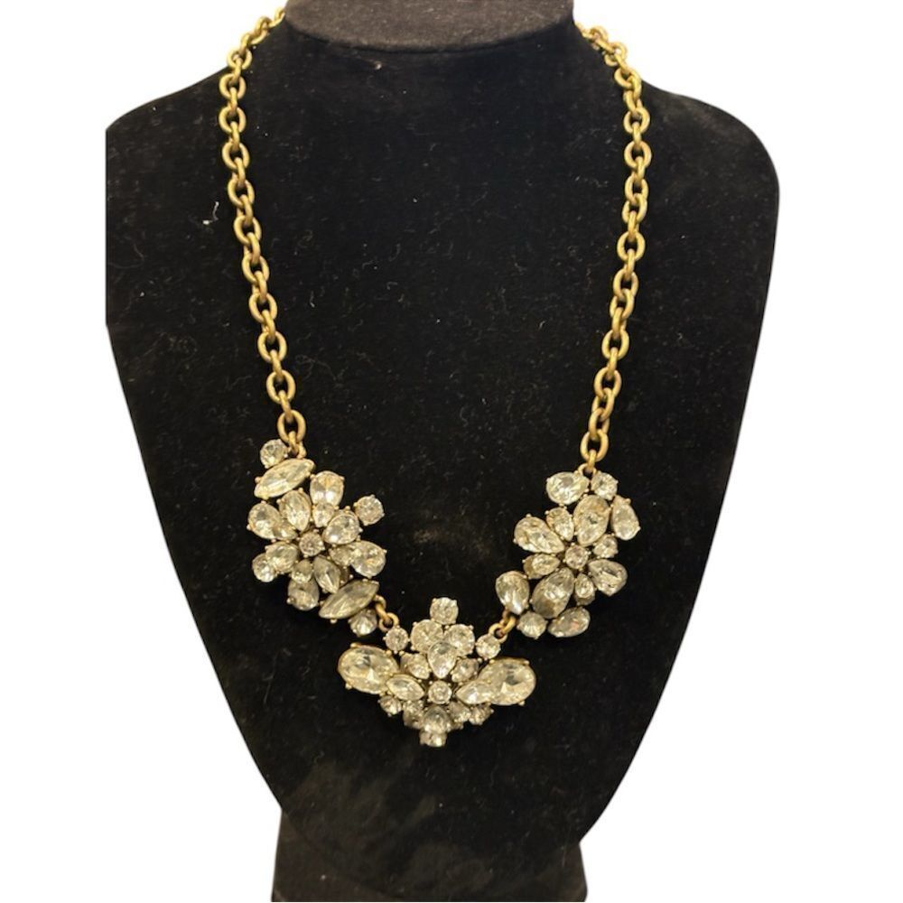 J. Crew Crystal Cluster Statement Necklace